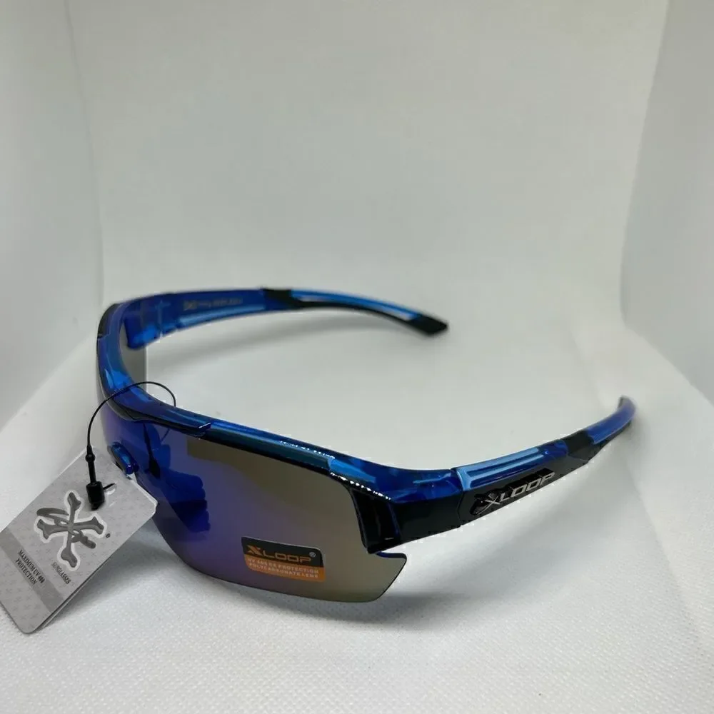 X-Loop Semi-Rimless Mirrored Sunglasses